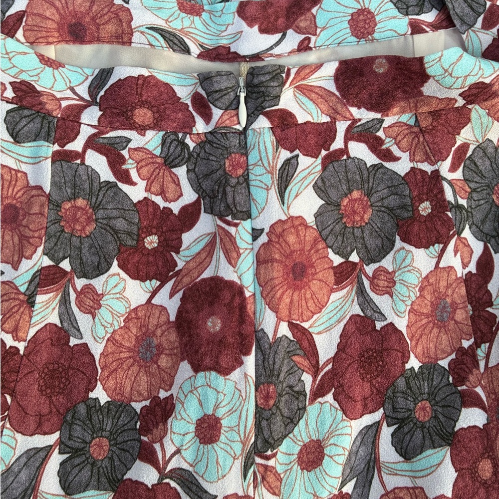 Wilfred Aritzia Size 6 Floral Midi Skirt Chariot A-Line Bottom Ruffle - Picture 5 of 10